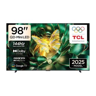 TCL 98 Inch 4K UHD Premium QD-Mini LED TV | 98C6K | 144Hz Native Refresh Rate | Google TV | Dolby Atmos | BT5.4 | WiFi 5 | AMD FreeSync | Google Assistant Built-in – Black