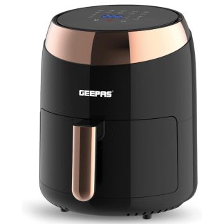 Geepas GAF37501 Digital Air Fryer | 3.5L Capacity | 1500W Power | Digital Controls | Rapid Air Circulation Technology | Black & Gold