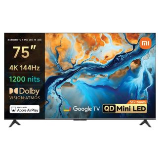 Xiaomi TV S Mini LED 2025 – 75″ (Bright 4K QD-MiniLED display with accurate color | 144Hz refresh rate | Premium metal finish with ultra slim-bezel design | Powerful AI engine for image enhancement)