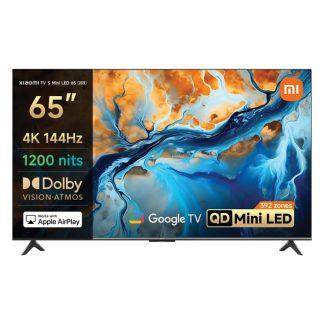 Xiaomi TV S Mini LED 2025 – 65″ (Bright 4K QD-MiniLED display with accurate color | 144Hz refresh rate | Premium metal finish with ultra slim-bezel design | Powerful AI engine for image enhancement)