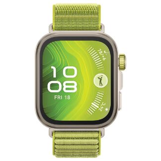 Huawei Watch Fit 4 Pro – Green | 1.82 inch Square AMOLED display | 10 Days Battery Life | 5ATM Water Resistant | 100 Fitness Modes | Green Nylon Strap (+Extra Strap)