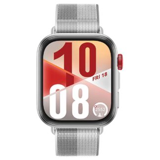 Huawei Watch Fit 4 – Grey (1.82 inch Square AMOLED display | 10 Days Battery Life | 5ATM Water Resistant | 100 Fitness Modes | Grey Nylon Strap