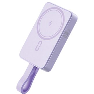 ROMOSS Magnetic Power Bank 20W 10000mAh – Purple / WMS10 / Portable Charger with Fast Charging USB-C & Lighting Cable