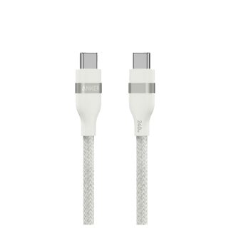 Anker USB-C to USB-C Cable | 240 W | Upcycled-Braided | 3ft | White – A82E2H21