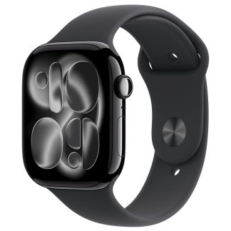 Apple Watch Series 11 GPS 42mm Jet Black Aluminium Case with Black Sport Band S/M – MEQT4
