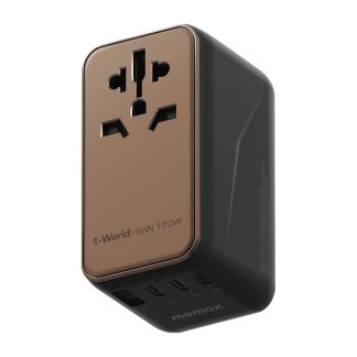 Momax 1-World 170W GAN 4 Port Travel Adapter – Rose Gold