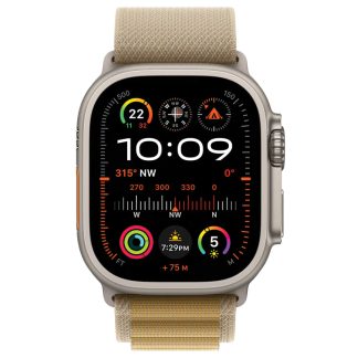 Apple Watch Ultra 2 GPS + Cellular 49mm Natural Titanium Case with Tan Alpine Loop – Medium – MX4F3