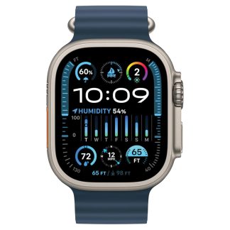 Apple Watch Ultra 2 GPS + Cellular 49mm Natural Titanium Case – Navy Ocean Band – MX4D3