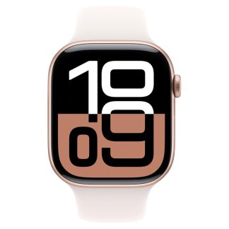 Apple Watch Series 10 GPS 46mm Rose Gold Aluminium Case – Light Blush Sport Band – S/M – MWWT3QA/A
