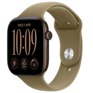Apple Watch Series 12 GPS 42mm Dark Bronze Aluminium Case with Olive Sport Band – S/M – MJEF4AF/A