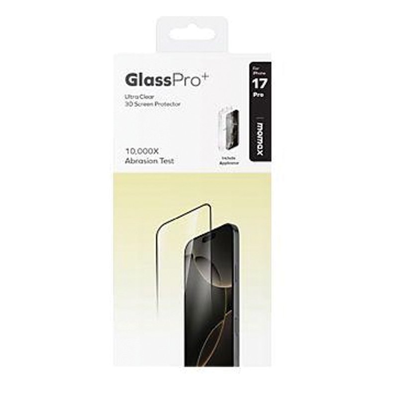 MOMAX Glass Pro+ Ultra Clear HD Tempered Glass for iPhone 17 Pro – Clear