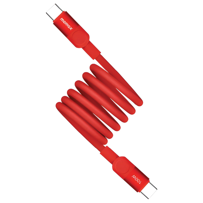 MOMAX Mag.Link Magnetic USB-C to USB-C Cable – 100W – 1m – DC52R – Red