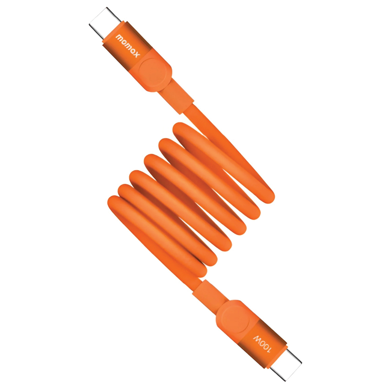 MOMAX Mag.Link Magnetic USB-C to USB-C Cable – 100W – 1m – DC52M – Orange