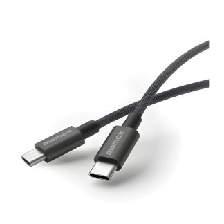 MOMAX Elite 60W USB-C to USB-C Braided Cable – 1.5m – DC30D – Black