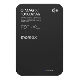 MOMAX Q.MAG X1 QI2 10000mAh GEN2 15W MAGSAFE WIRELESS POWER BANK-BLACK