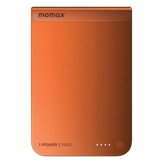 MOMAX 1-Power S.Pass 5000mAh Qi2 Magnetic Wireless Power Bank | 15W Wireless Charging | USB-C PD 20W | Solar Orange