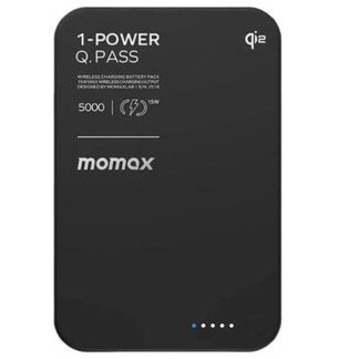MOMAX 1-Power S.Pass 5000mAh Qi2 Magnetic Wireless Power Bank | 15W Wireless Charging | USB-C PD 20W | Black