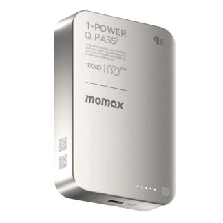 MOMAX 1-Power Q.Pass2 10000mAh Qi2.2 Magnetic Wireless Battery Pack – Titanium