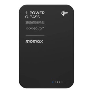 MOMAX 1-Power Q.Pass2 10000mAh Qi2.2 Magnetic Wireless Battery Pack – Black