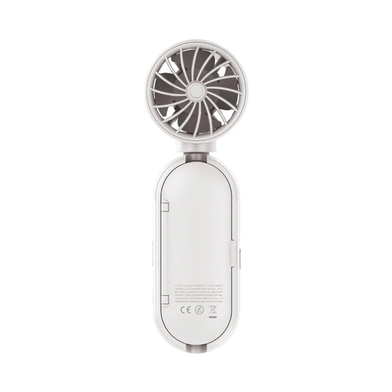 MOMAX 1° Go Clamp Compact Foldable Umbrella-Clip Mini Fan | White | IF22W