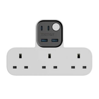 Momax 1-Charge Work Flow T-shaped Extension 3 Outlet with USB | Power switch | USB-A x2 port | USB-C x2 port | 35W