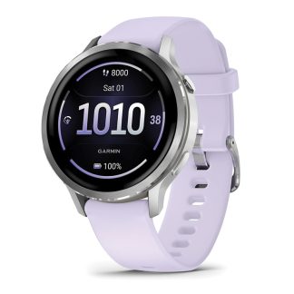 Garmin Venu 4 (41mm) GPS Smartwatch | Wi-Fi | Gray with Silver + Periwinkle | Worldwide | 010-03013-01