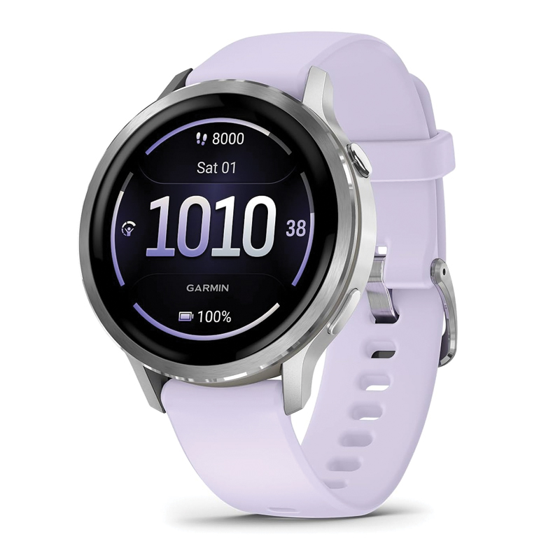 Garmin Venu 4 (41mm) GPS Smartwatch | Wi-Fi | Gray with Silver + Periwinkle | Worldwide | 010-03013-01