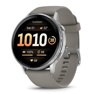 Garmin Venu 4 (45mm) GPS Smartwatch | Wi-Fi | Black with Silver + Gray | Worldwide | 010-03014-01