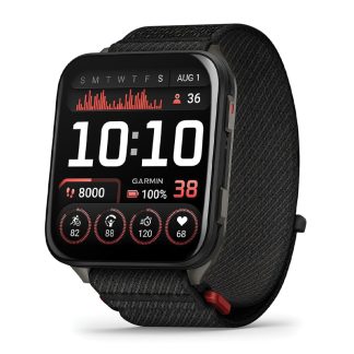 Garmin Venu X-1 | Thin and Lightweight GPS Smartwatch | AMOLED Display | Advanced Health and Fitness Features | Black with Slate Titanium Caseback and Black ComfortFit Nylon Band