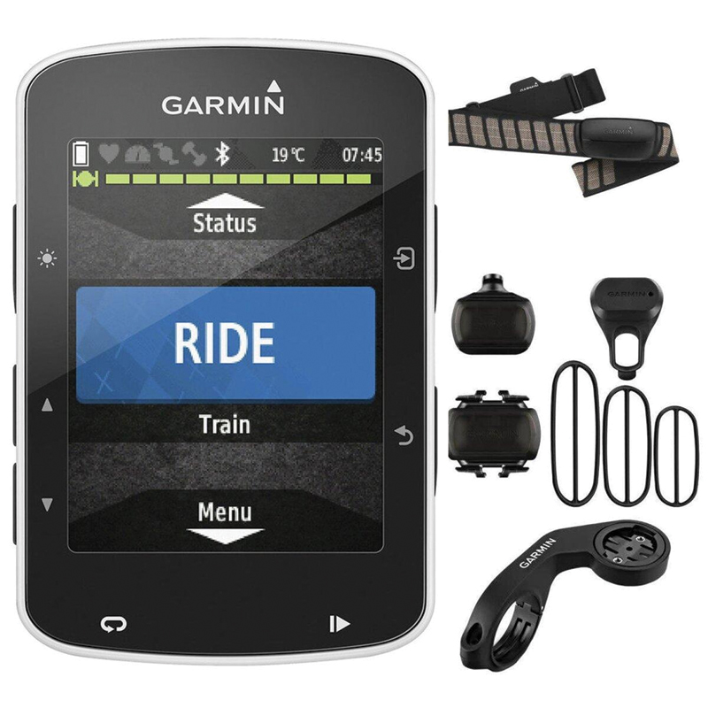 Garmin Edge® 520 Bundle GPS Cycling Computer | GPS/GLONASS | Heart Rate Monitor | Speed & Cadence Sensors | 2.3-inch Colour Display | 15-Hour Battery | IPX7 | 010-01369-00