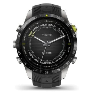 Garmin MARQ® Athlete (Gen 2) Luxury GPS Tool Watch | 46mm | AMOLED Touchscreen | Grade 5 Titanium | Sapphire Crystal | Black DLC Bezel | Black Silicone Band | EMEA | 010-02648-41