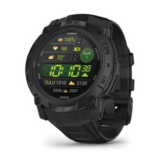 Garmin Instinct® 3 Tactical GPS Rugged Smartwatch | 50mm | AMOLED Display | Black Bezel | Black Silicone Band | Worldwide | Multi-Band GPS | LED Flashlight | 010-03020-50