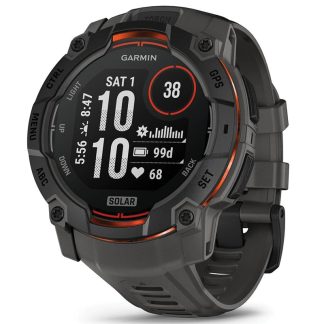 Garmin Instinct 3 GPS Smartwatch | 50mm | Solar | Black Bezel | Charcoal Band | 010-02935-00