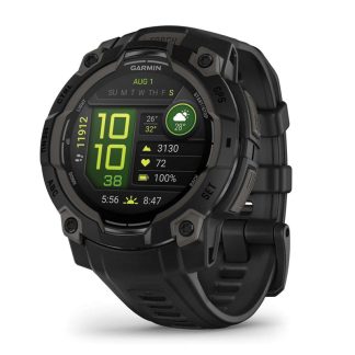 Garmin Instinct® 3 GPS Rugged Smartwatch | 45mm | AMOLED Display | Black Bezel | Black Silicone Band | Worldwide | Multi-Band GPS | LED Flashlight | 010-02936-00