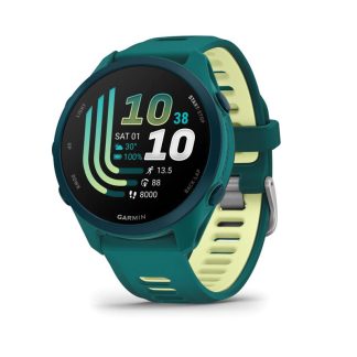 Garmin Forerunner® 170 Music GPS Running Smartwatch | Teal Green/Citron | Worldwide | Music Storage & Playback | GPS Tracking | Heart Rate Monitoring | 5 ATM | 010-03920-12