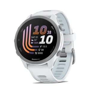 Garmin Forerunner® 170 GPS Running Smartwatch | Whitestone/Cloud Blue | Worldwide | GPS Tracking | Heart Rate Monitoring | 5 ATM | 010-03920-01