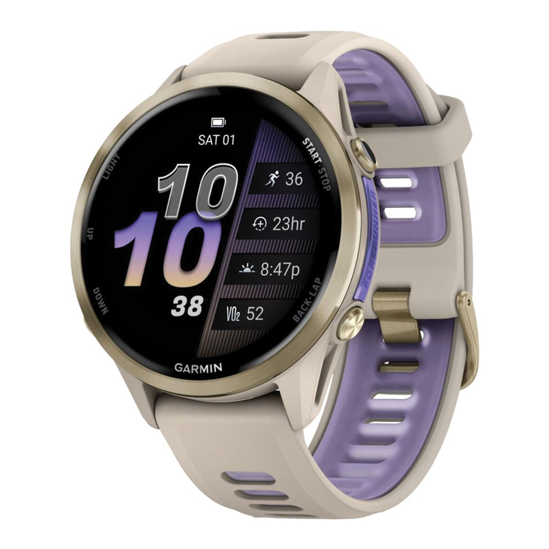 Garmin Forerunner® 970 GPS Running Smartwatch | AMOLED Display | French Gray/Indigo | EMEA | Titanium Bezel | 010-02969-12