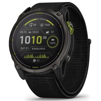 Garmin Enduro 3 Multisport GPS Smartwatch | 51mm | Solar Sapphire | Carbon Gray DLC Titanium | Black UltraFit Nylon Sport Loop Band | EMEA | 010-02751-01