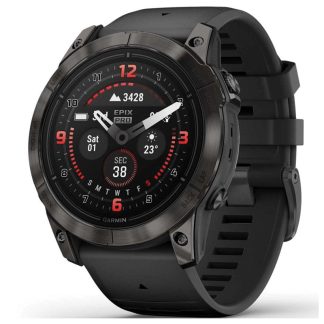 Garmin epix Pro (Gen 2) Multisport GPS Smartwatch | 51mm | Sapphire | Carbon Gray DLC Titanium | Black Silicone Band | EMEA | 010-02804-01