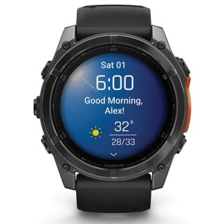 Garmin Fenix 8 Multisport GPS Smartwatch | 51mm | AMOLED | Slate Gray Stainless Steel | Black Silicone Band | Worldwide | 010-02905-00