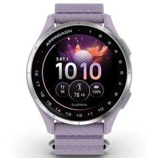Garmin Approach J1 Golf GPS Watch | 43mm | Fabric | Lilac/Ivory | Silver | 010-03898-10