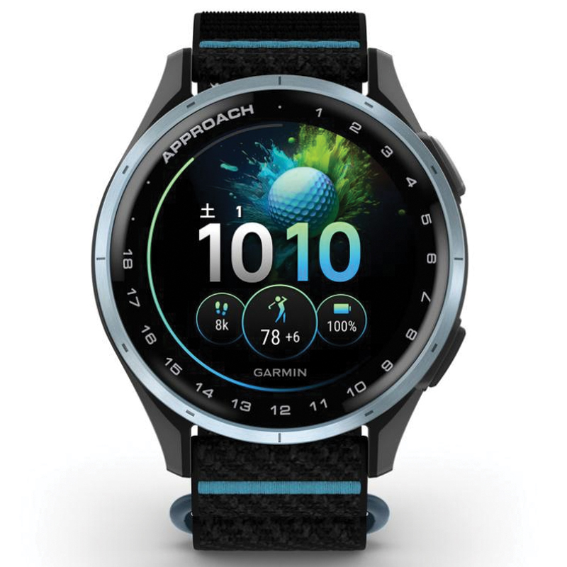 Garmin Approach J1 Golf GPS Watch | 43mm | Fabric | Black/Azure | Cloud Blue | 010-03898-00