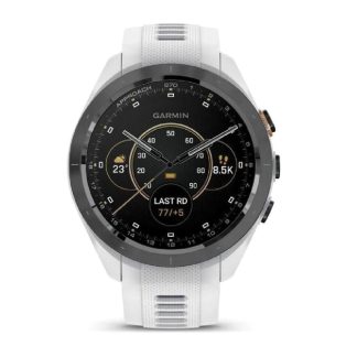 Garmin Approach S70 Golf GPS Smartwatch | 42mm | Black Ceramic Bezel | White Silicone Band | AMOLED Display | 010-02746-10
