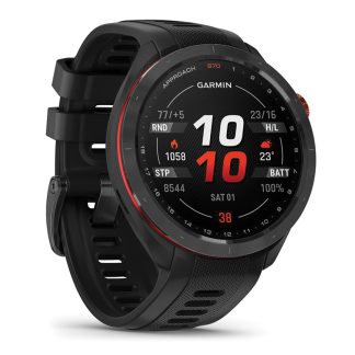 Garmin Approach S70 Golf GPS Smartwatch | 47mm | Black Ceramic Bezel | Black Silicone Band | AMOLED Display | 010-02746-12