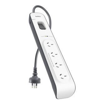 Belkin Surge Plus USB Surge Protector | 4 AC Outlets | 2 USB Ports | 12W / 2.4A | 2m Cable | 525 Joules | White