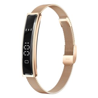 Smart Bracelet with Silicone Watch Strap – Gold