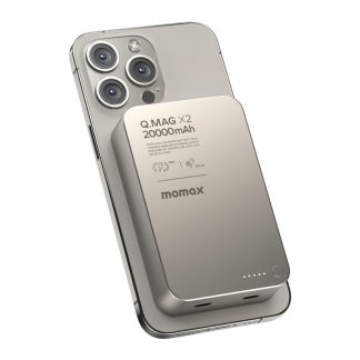 MOMAX Q.Mag X2 20000mAh Gen 2 MagSafe Wireless Power Bank – Titanium