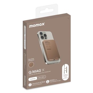 MOMAX Q.Mag X Magnetic Wireless Battery Pack | 5000mAh | 8.3mm Ultra Slim