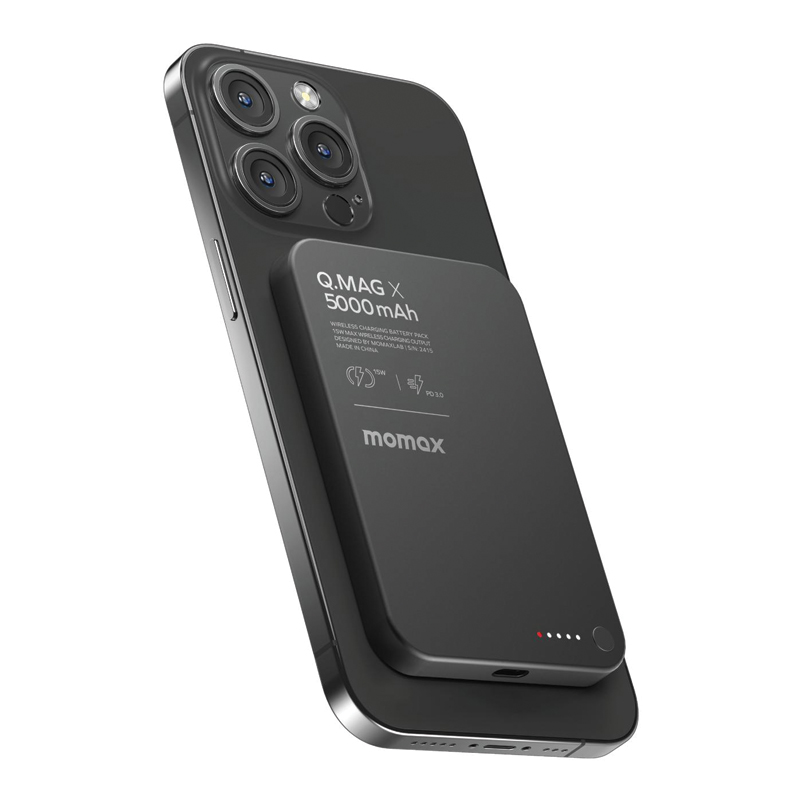 MOMAX Q.Mag X 5000mAh Gen 2 15W Ultra Slim MagSafe Wireless Power Bank