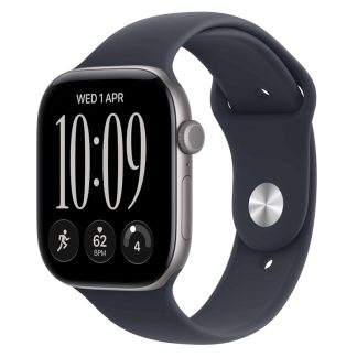 Apple Watch Series 12 GPS 46mm Space Grey Aluminium Case with Navy Blue Sport Band – M/L – MJEJ4AF/A
